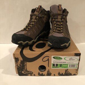 Worn 1x - Men's Oboz Sawtooth Mid B-DRY Hiking Boots - Size 9 + Box